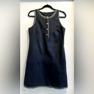 Ann Taylor sleeveless navy cotton dress size 12